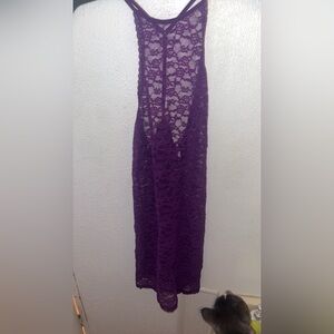 Vintage y2k Victoria secret purple sheer mini dress, halter style